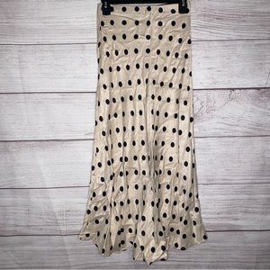 b.young beautiful byhalima style polka dot women’s skirt cream and black